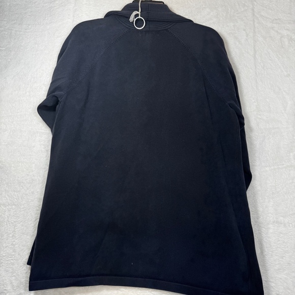 Land's End Cardigan Sweater Womens Size XL Black Open Coastal Cotton - Picture 8 of 8